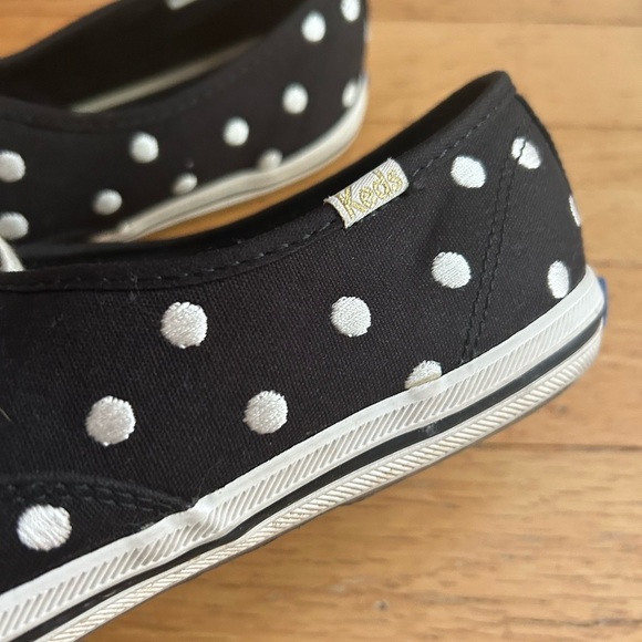 Kate Spade Keds Black Sneakers with White Polka Dots 8 - Picture 12 of 16